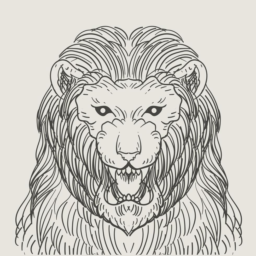 illustration vintage lejon gravyr stil vektor