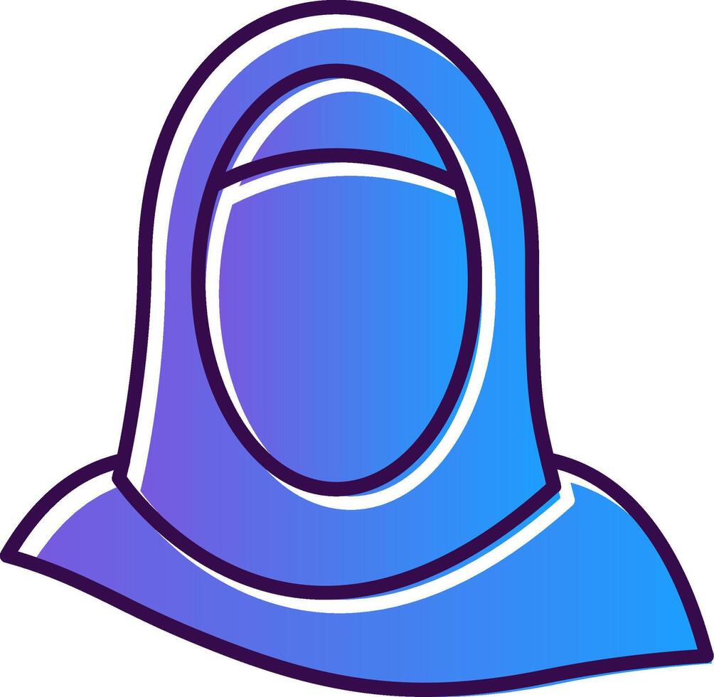 hijab lutning fylld ikon vektor