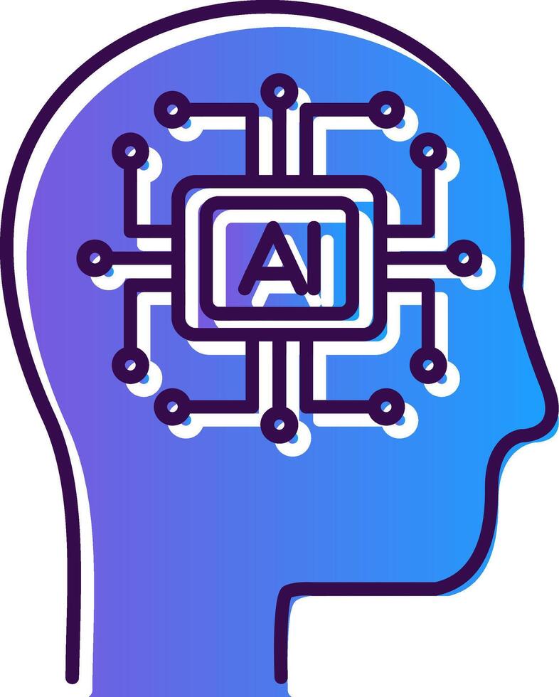 künstlich Intelligenz Gradient gefüllt Symbol vektor