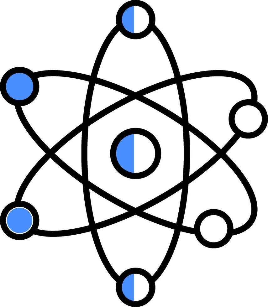 Wissenschaft gefüllt Hälfte Schnitt Symbol vektor