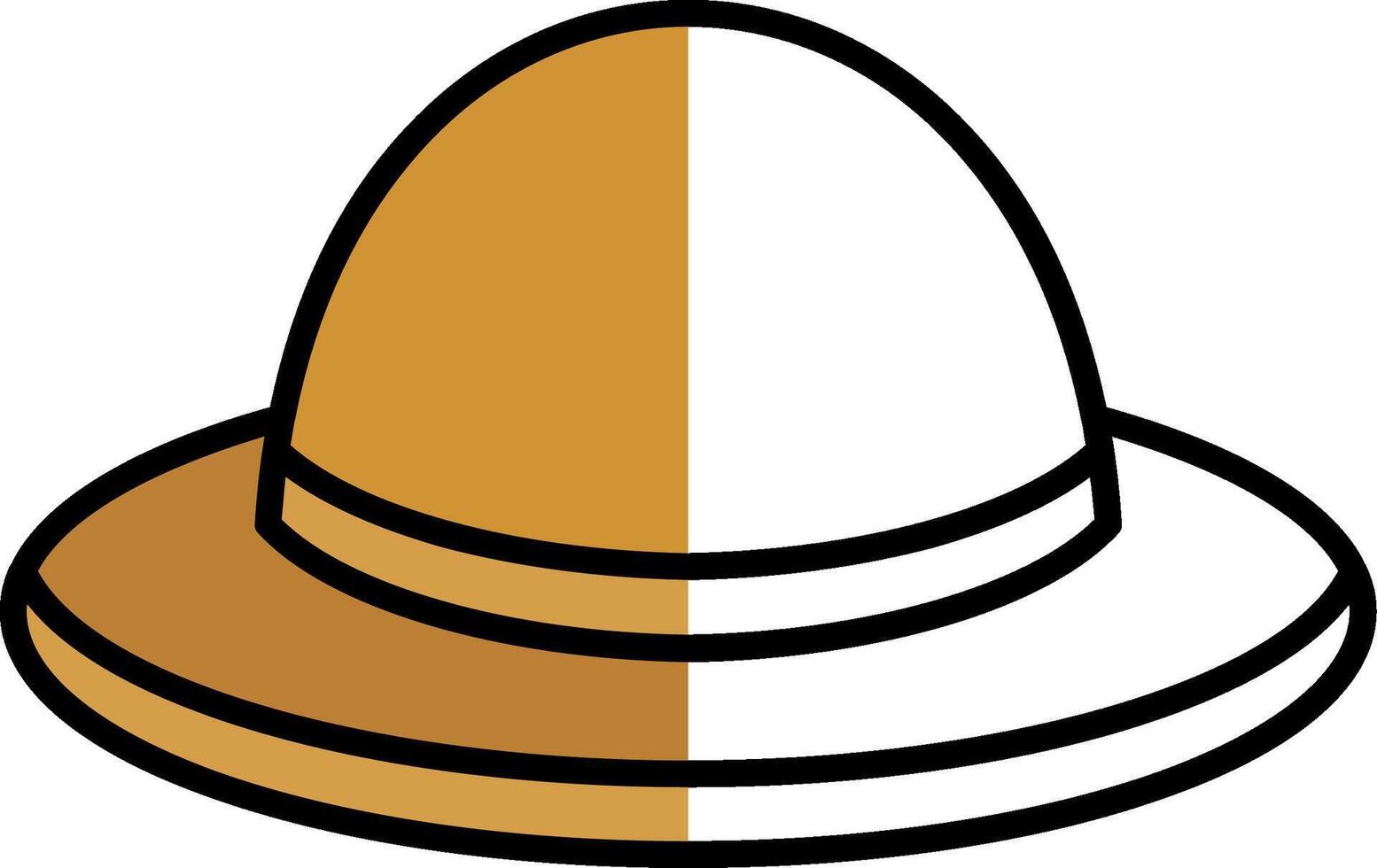Hut gefüllt Hälfte Schnitt Symbol vektor
