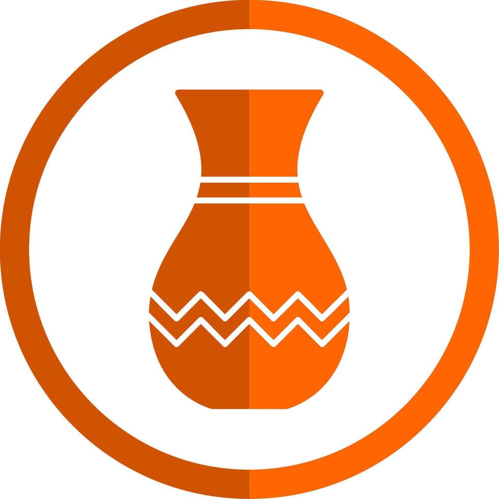 Vase Glyphe Orange Kreis Symbol vektor