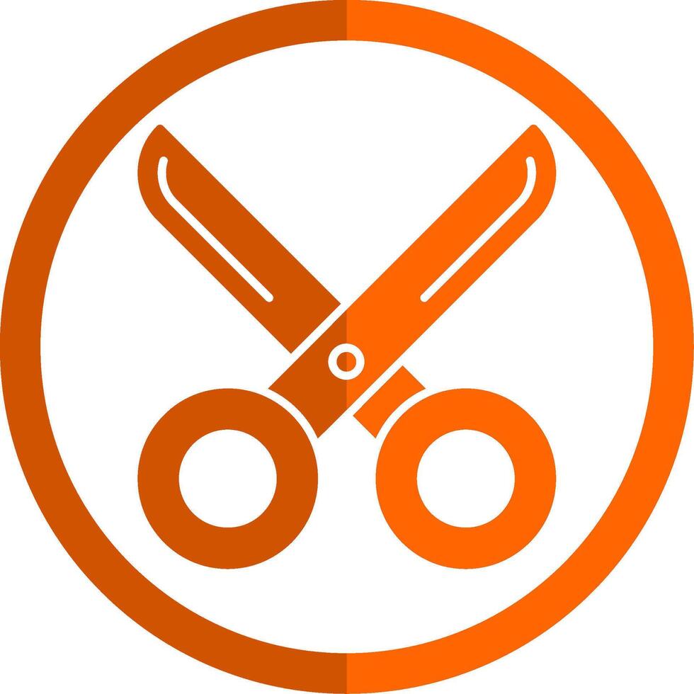 Schere Glyphe Orange Kreis Symbol vektor