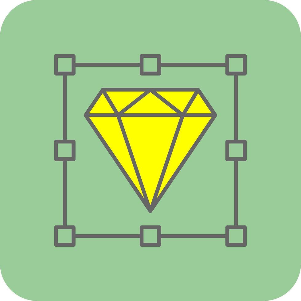 Diamant gefüllt Gelb Symbol vektor