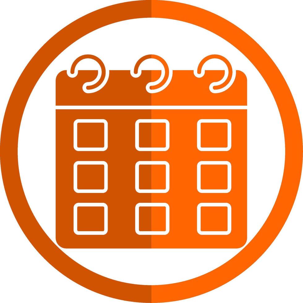 Kalender Glyphe Orange Kreis Symbol vektor