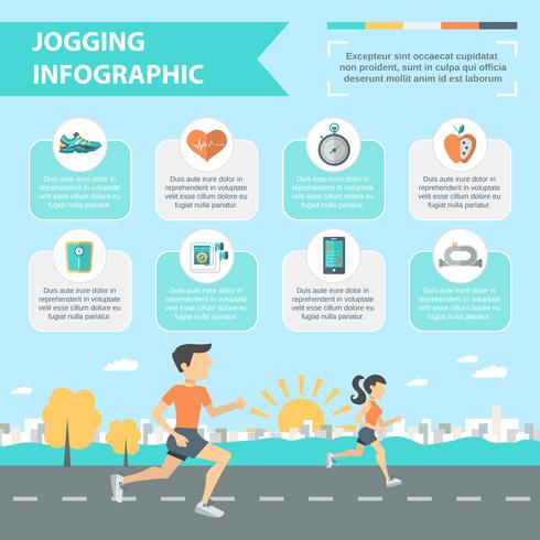 jogging infographics set vektor