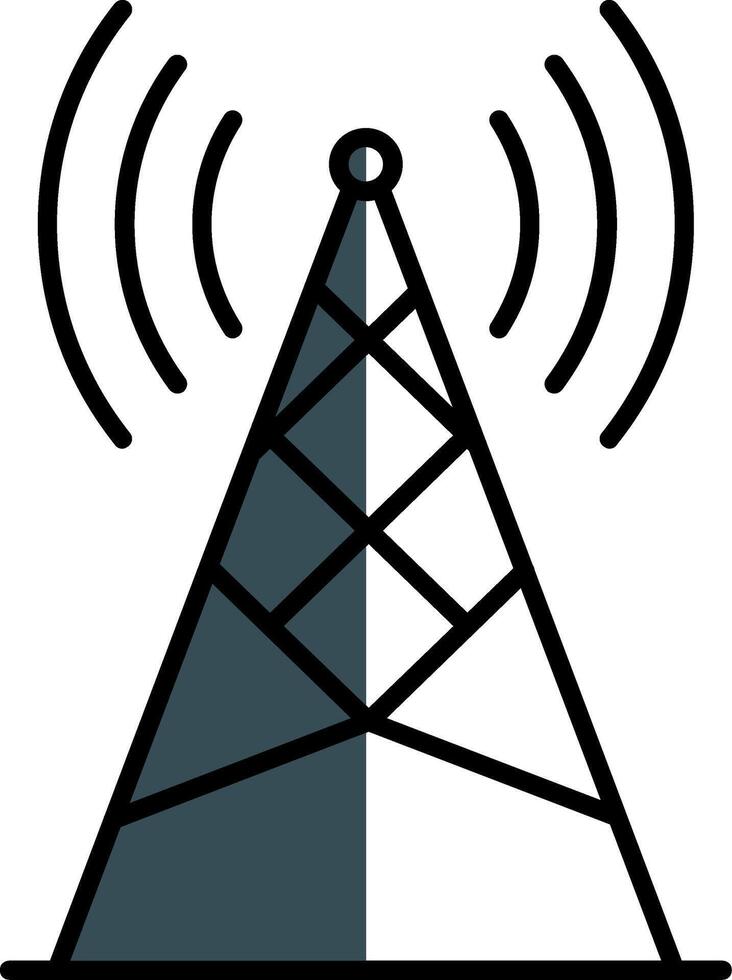 Antenne gefüllt Hälfte Schnitt Symbol vektor