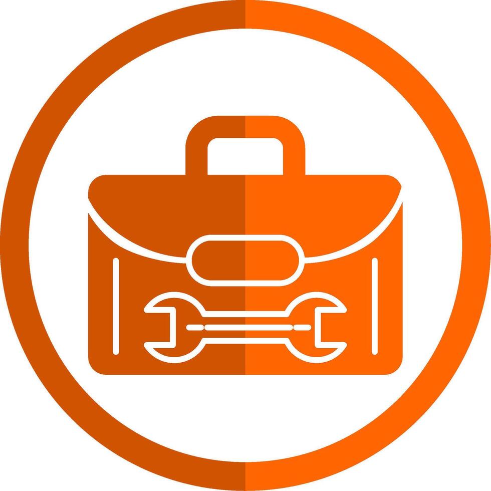 Werkzeug Box Glyphe Orange Kreis Symbol vektor