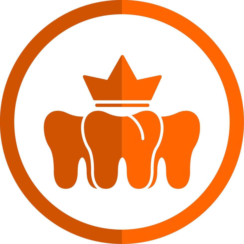 Dental Krone Glyphe Orange Kreis Symbol vektor