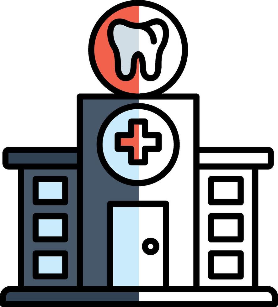 dental klinik fylld halv skära ikon vektor