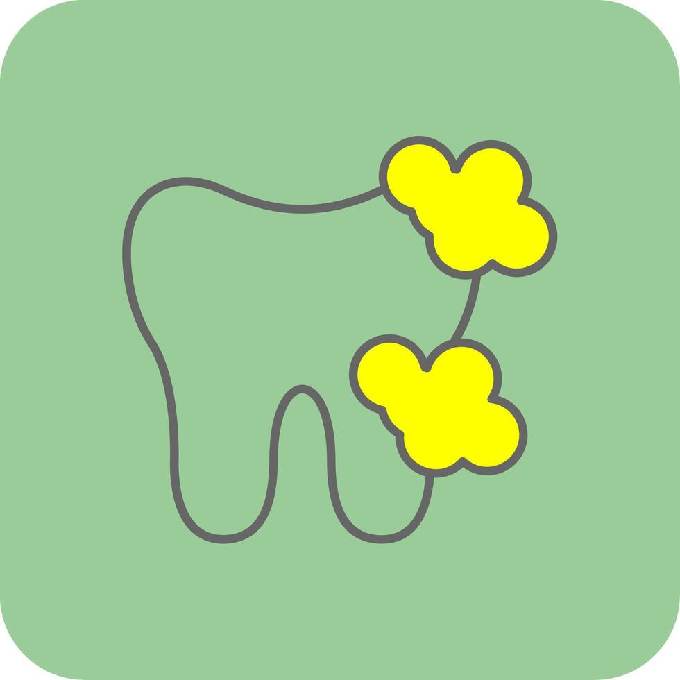 Zahn schaumig gefüllt Gelb Symbol vektor
