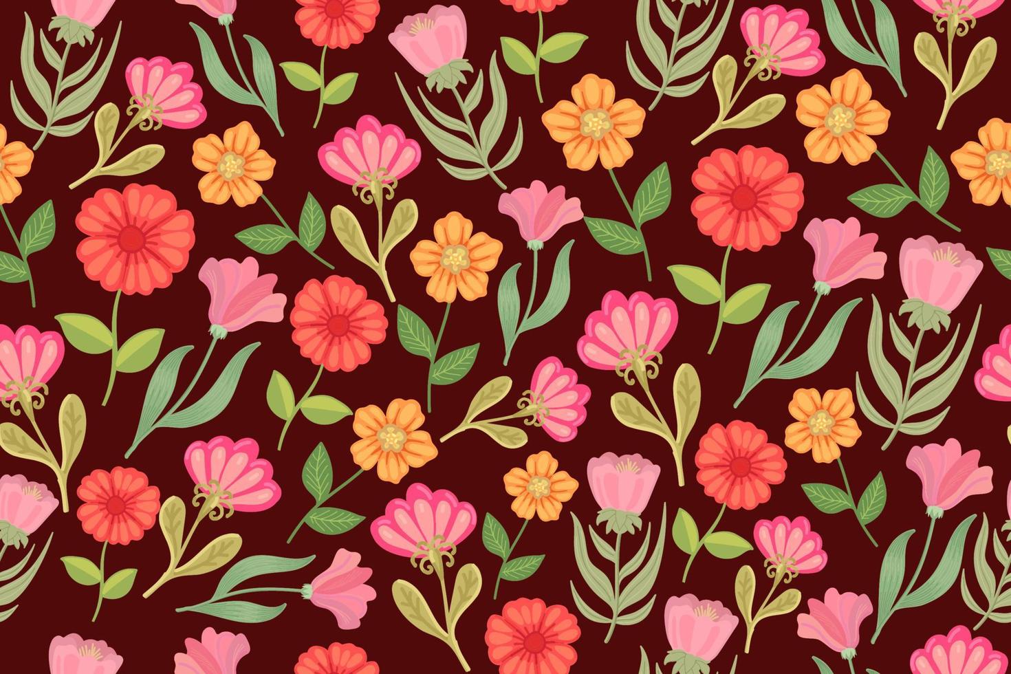 nahtloses Blumenmuster. nahtloses Muster mit bunten Blumen für Ihre Designprojekte wie Textilien, Geschenkpapier, Einladungen, Kleidung und andere. vektor