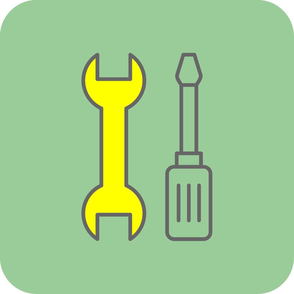 Werkzeuge gefüllt Gelb Symbol vektor