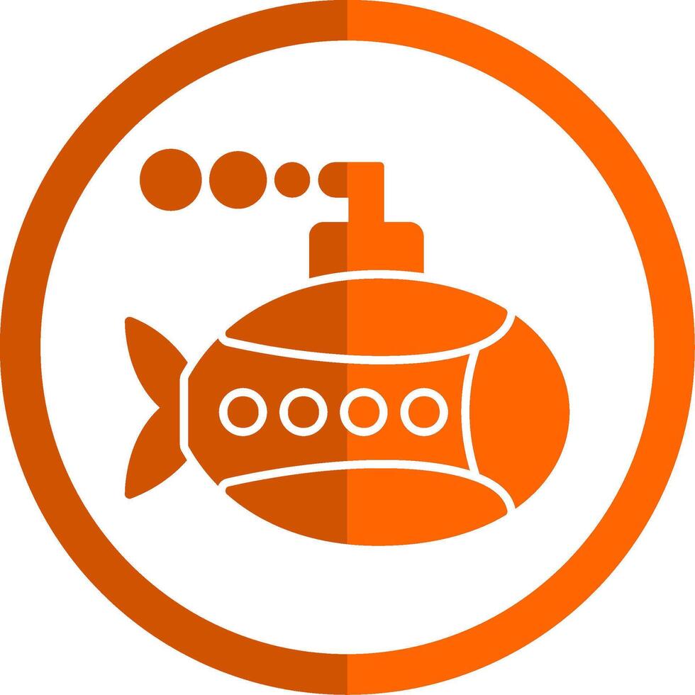 u-båt glyf orange cirkel ikon vektor