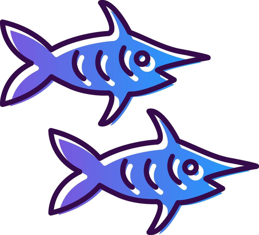 svärdfisk lutning fylld ikon vektor