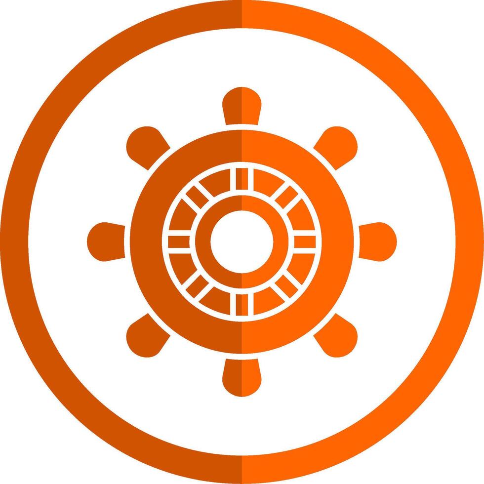 Helm Glyphe Orange Kreis Symbol vektor