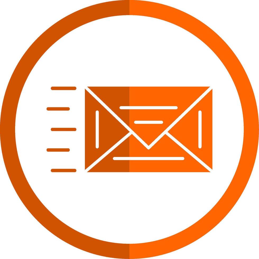 Mail Glyphe Orange Kreis Symbol vektor