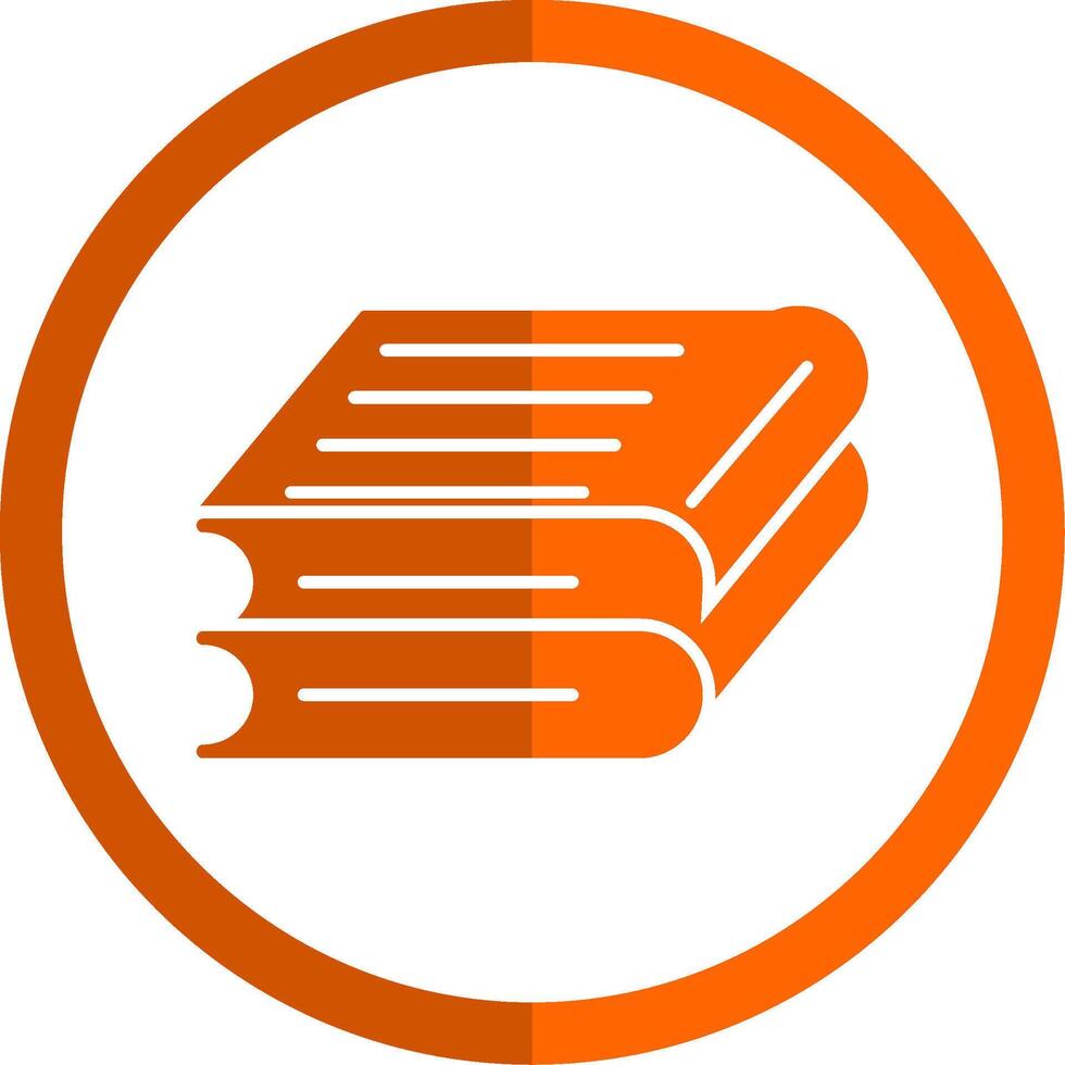 Bücher Glyphe Orange Kreis Symbol vektor