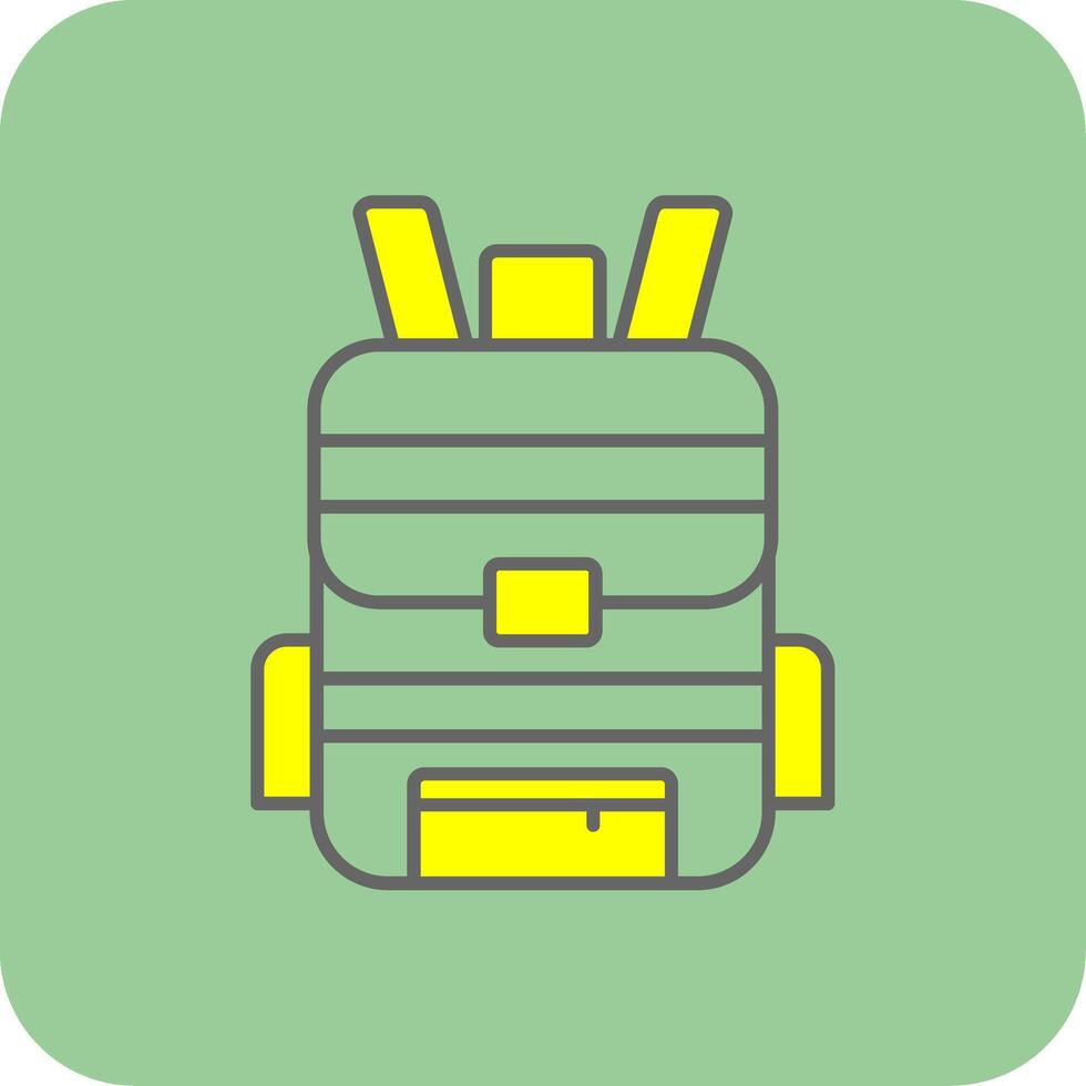Rucksack gefüllt Gelb Symbol vektor