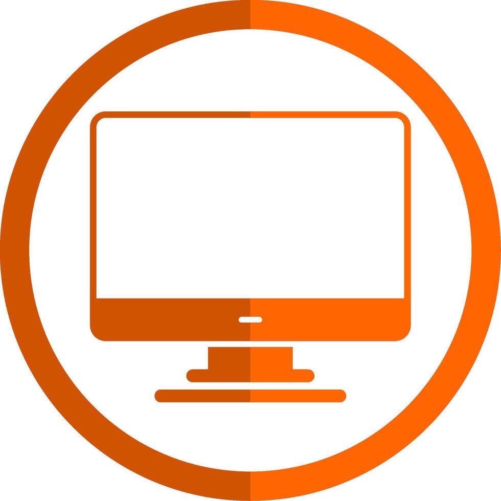 personlig dator glyf orange cirkel ikon vektor