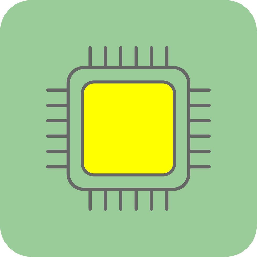 Zentralprozessor gefüllt Gelb Symbol vektor