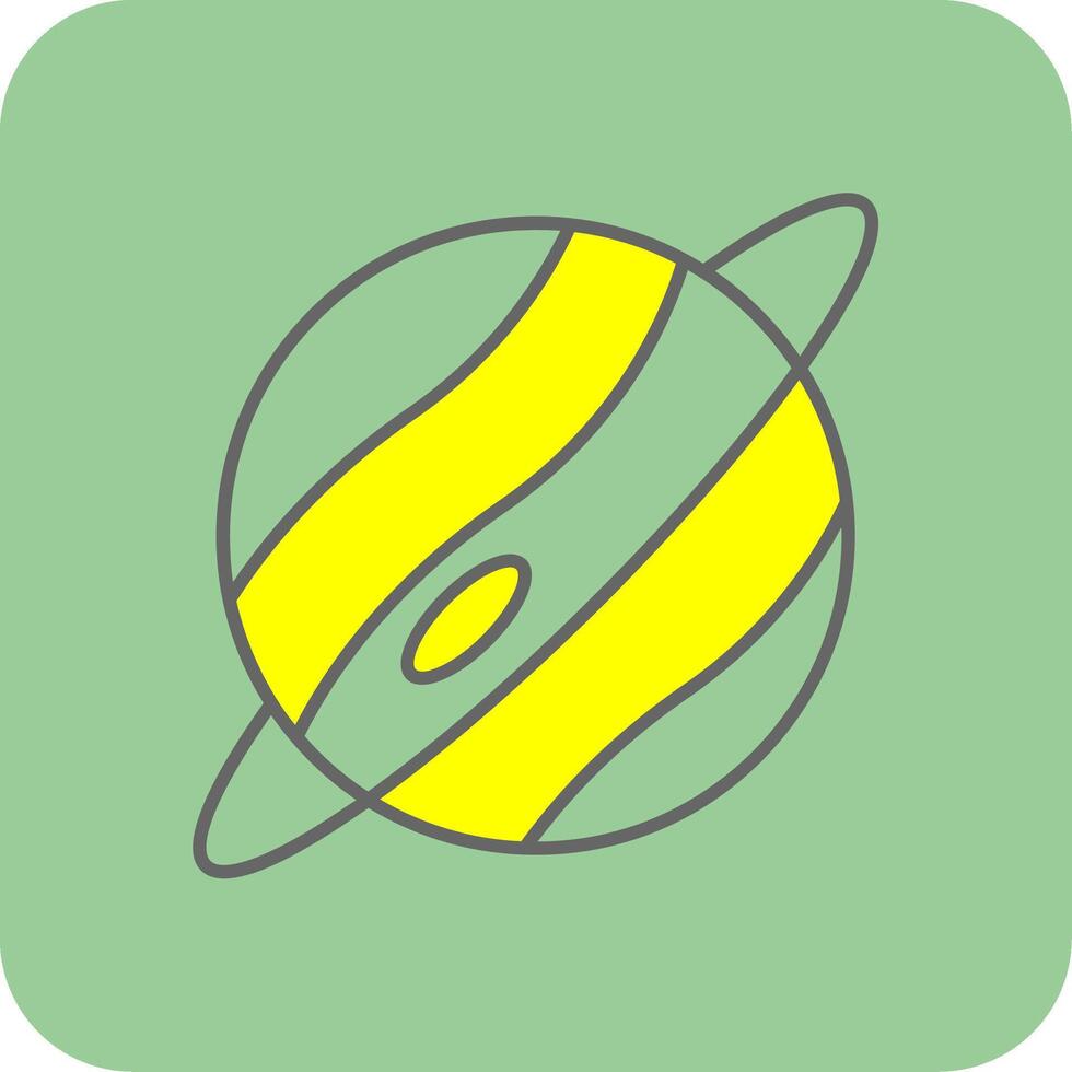 planet fylld gul ikon vektor