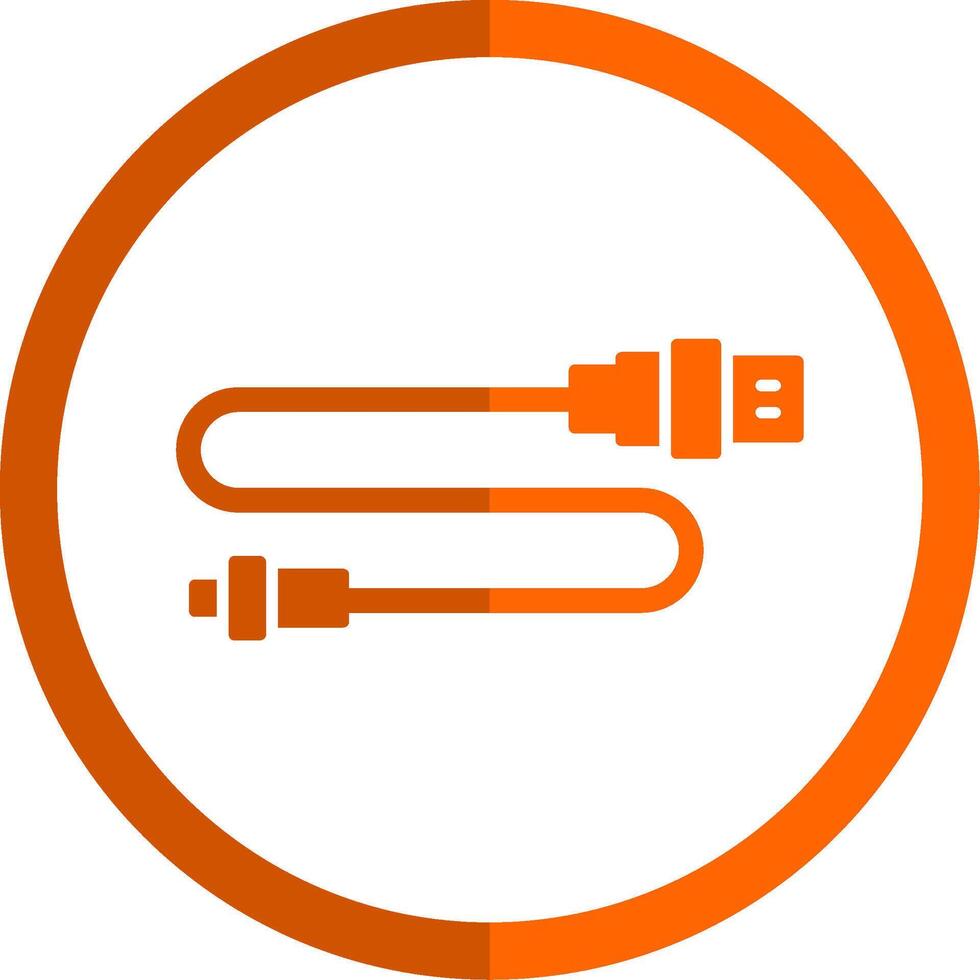 uSB kontakt glyf orange cirkel ikon vektor