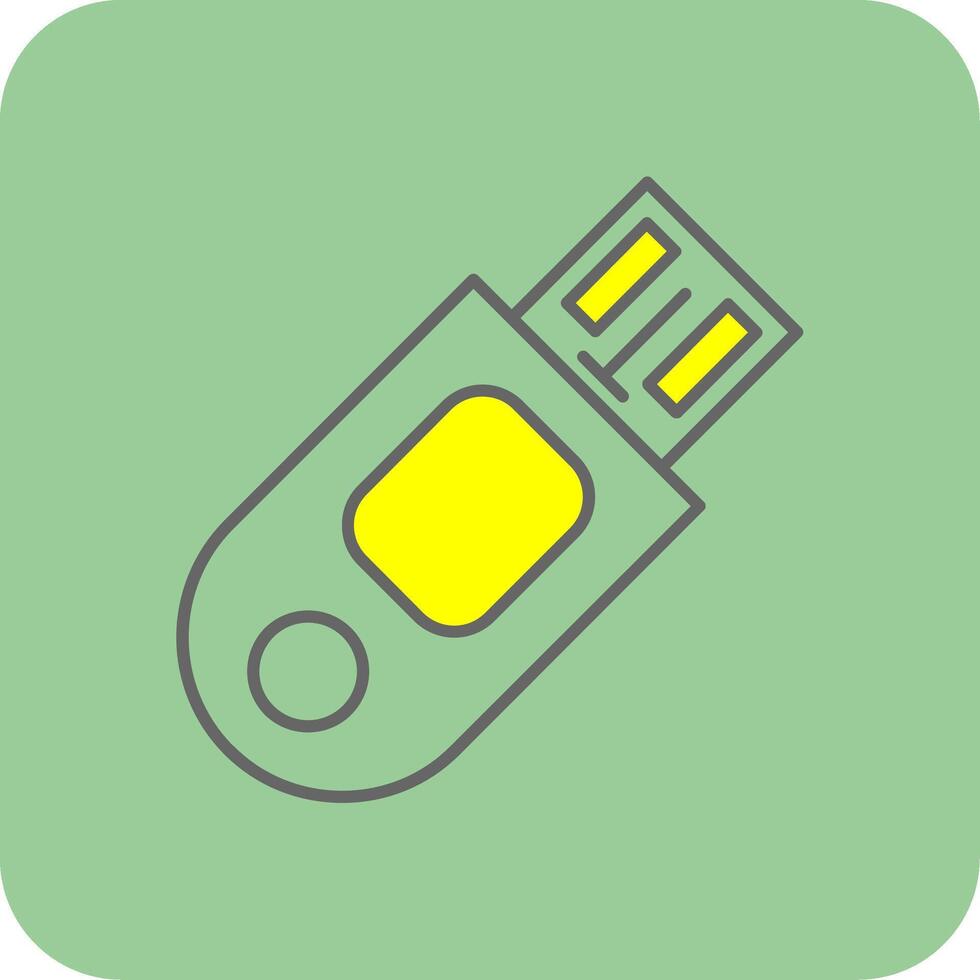 USB Stick gefüllt Gelb Symbol vektor