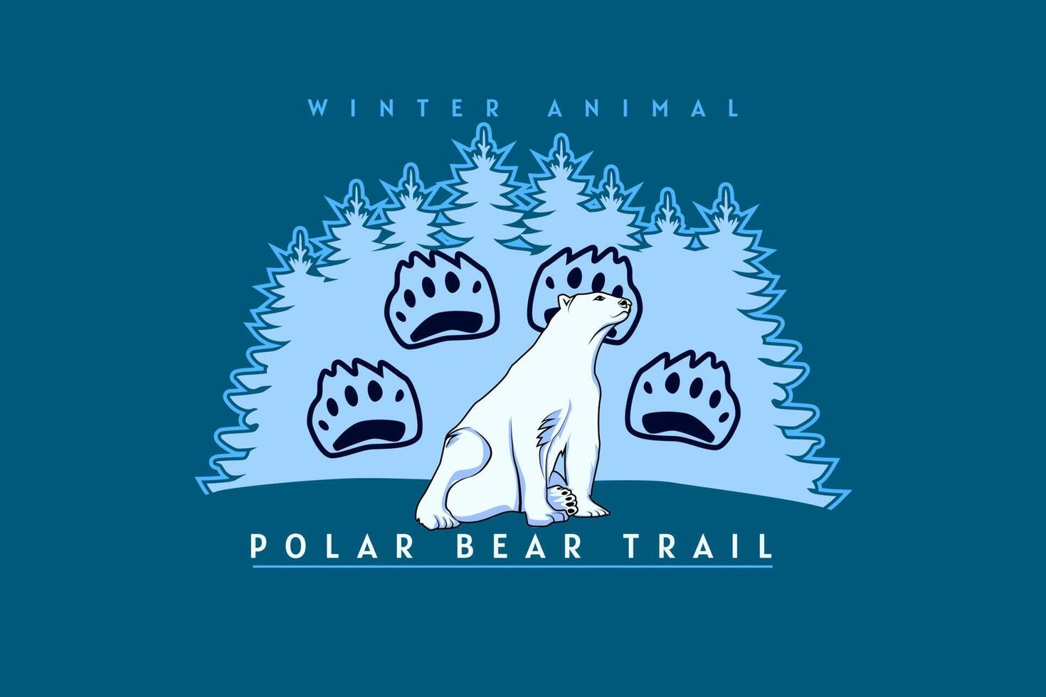 Eisbär Trail Retro-Design vektor