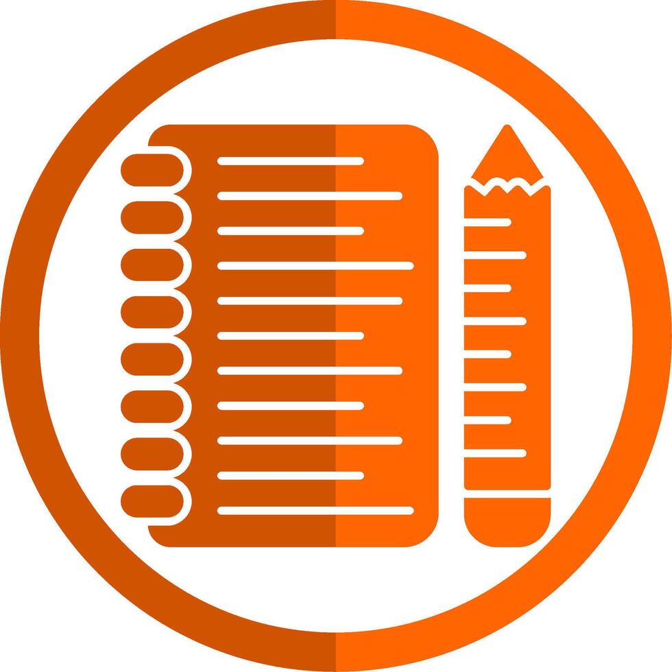 anteckningar glyf orange cirkel ikon vektor