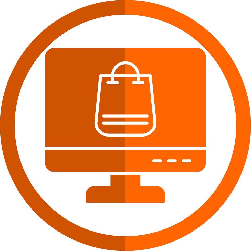 online Einkaufen Glyphe Orange Kreis Symbol vektor