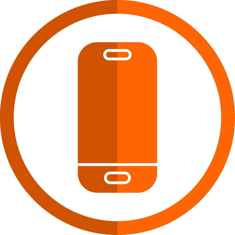 smartphone glyf orange cirkel ikon vektor