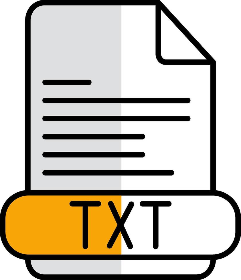 TXT gefüllt Hälfte Schnitt Symbol vektor