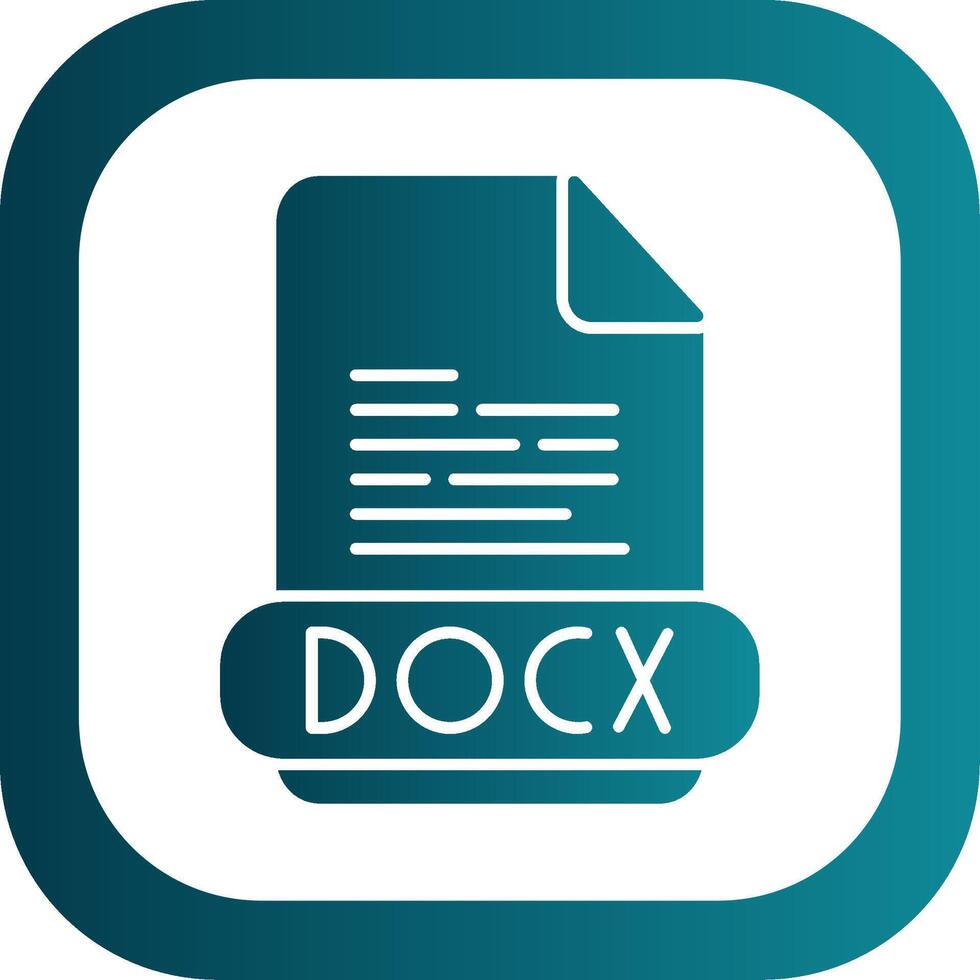 docx Glyphe Gradient runden Ecke Symbol vektor