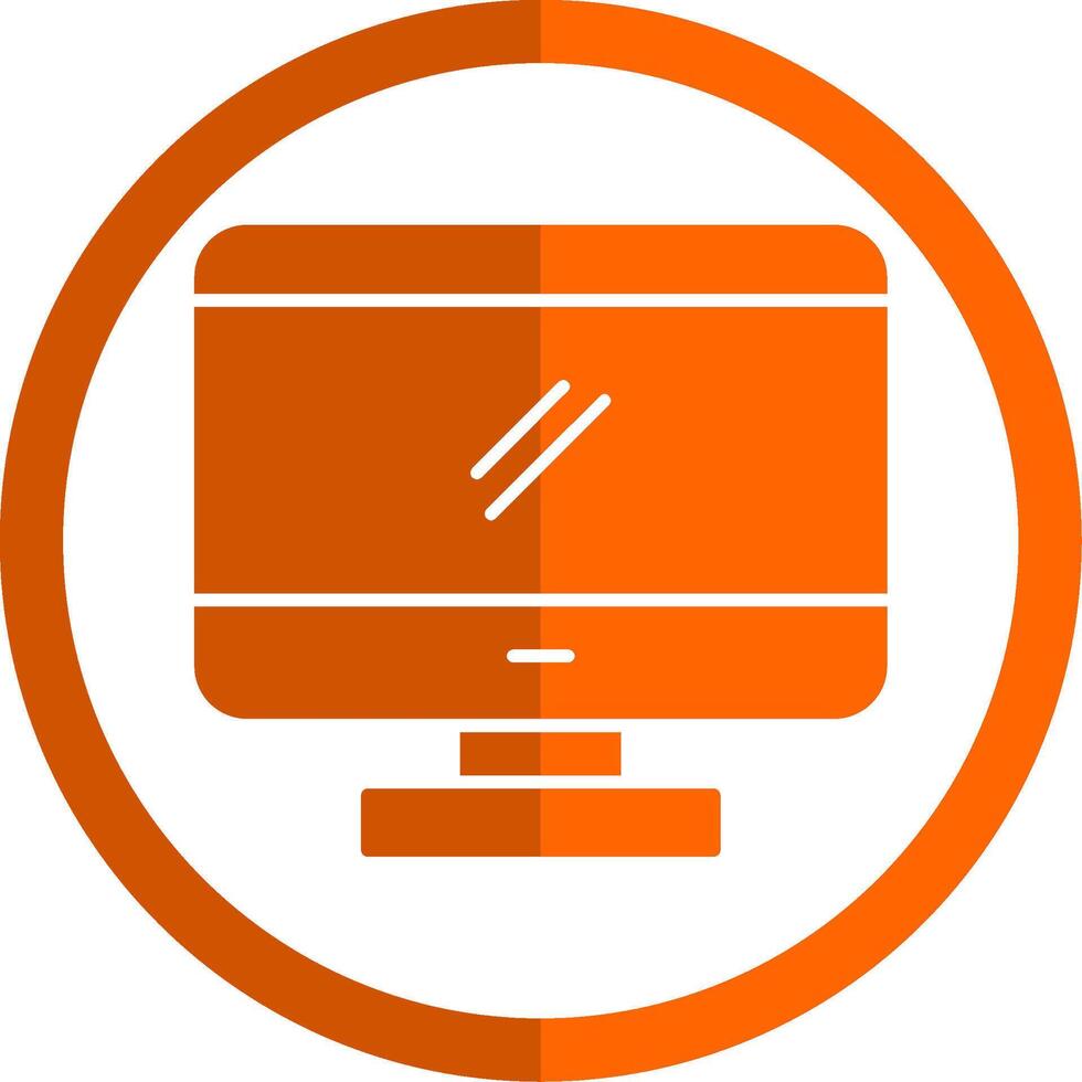 Monitor Glyphe Orange Kreis Symbol vektor