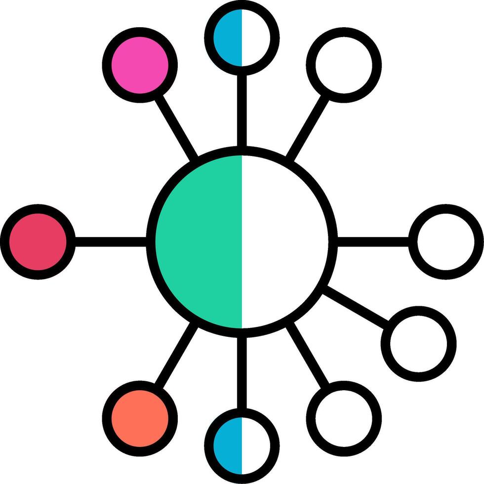 Diagramm gefüllt Hälfte Schnitt Symbol vektor