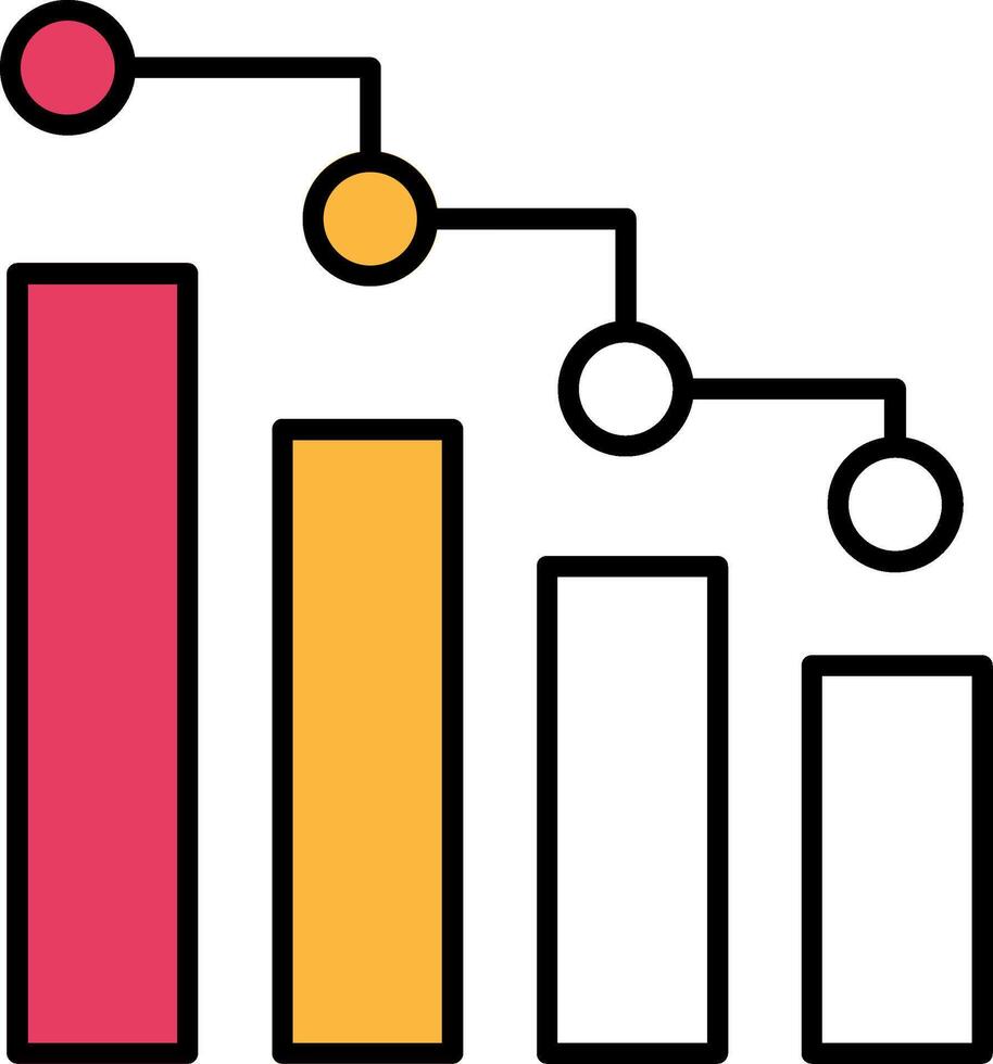 Bar Diagramm gefüllt Hälfte Schnitt Symbol vektor