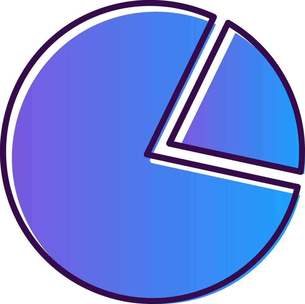 Kuchen Diagramm Gradient gefüllt Symbol vektor