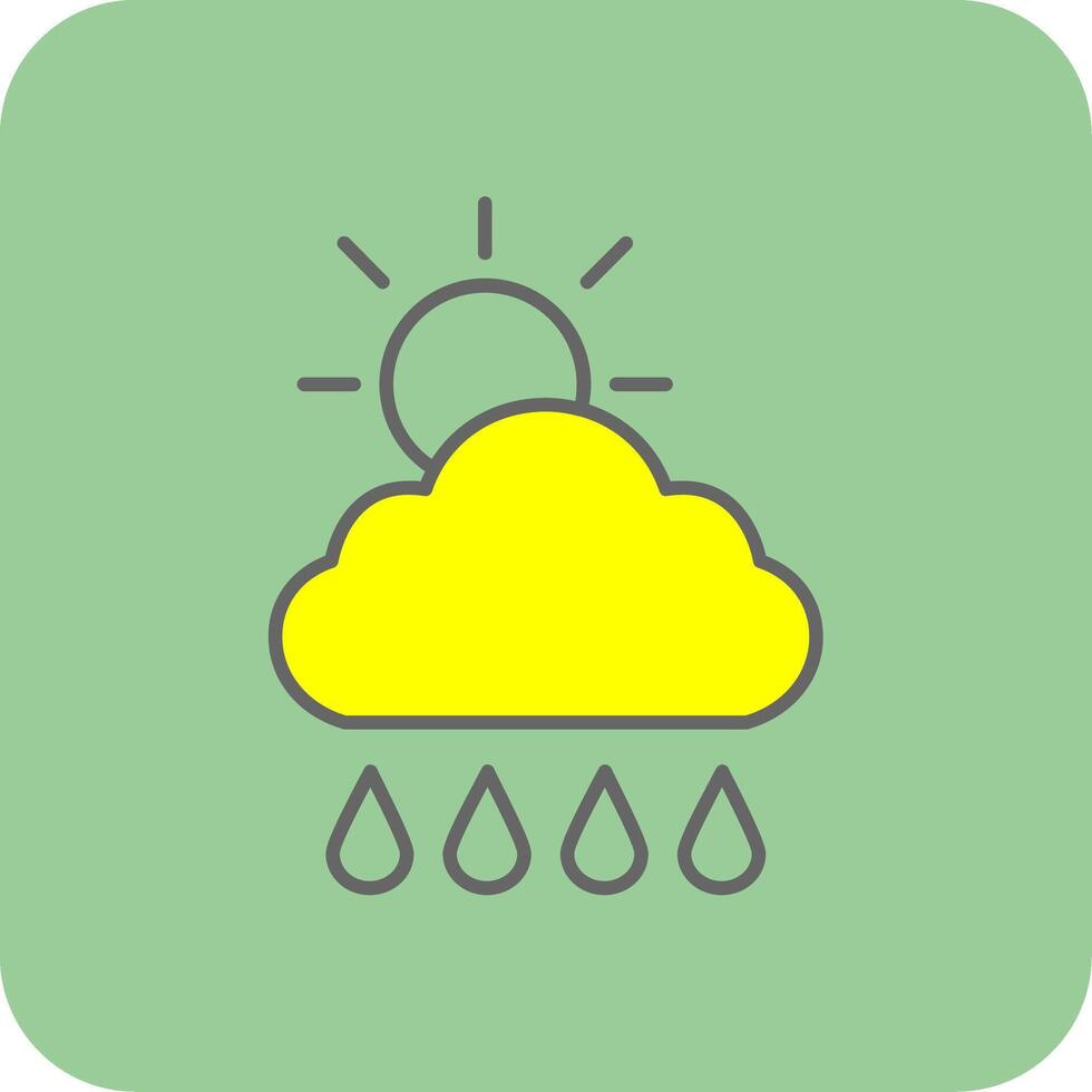 Morgen, Regen gefüllt Gelb Symbol vektor