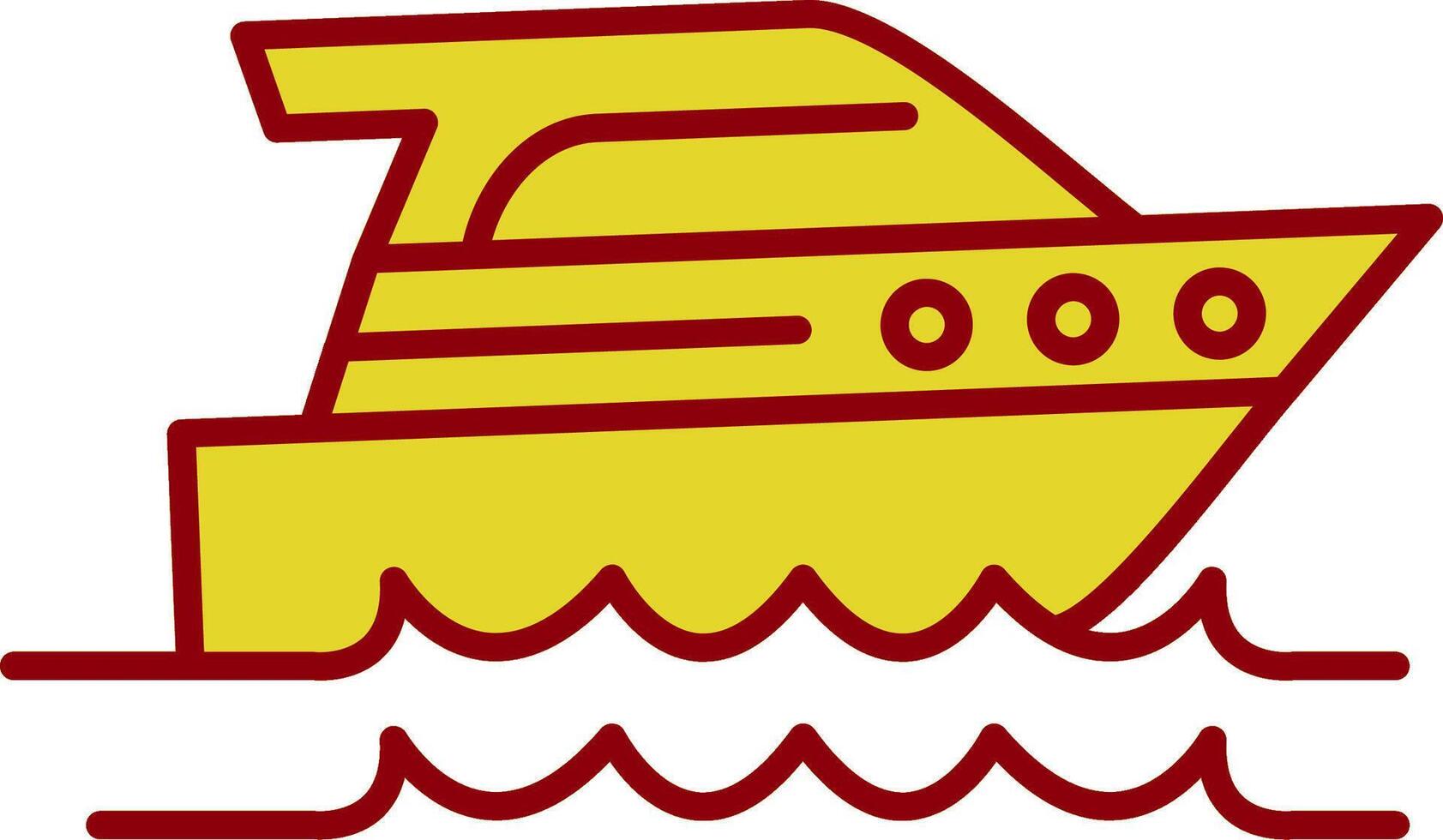Geschwindigkeit Boot Linie zwei Farbe Symbol vektor
