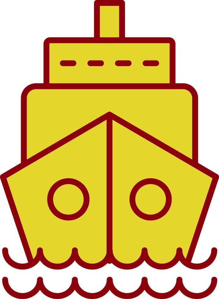 Schiffslinie zweifarbiges Symbol vektor