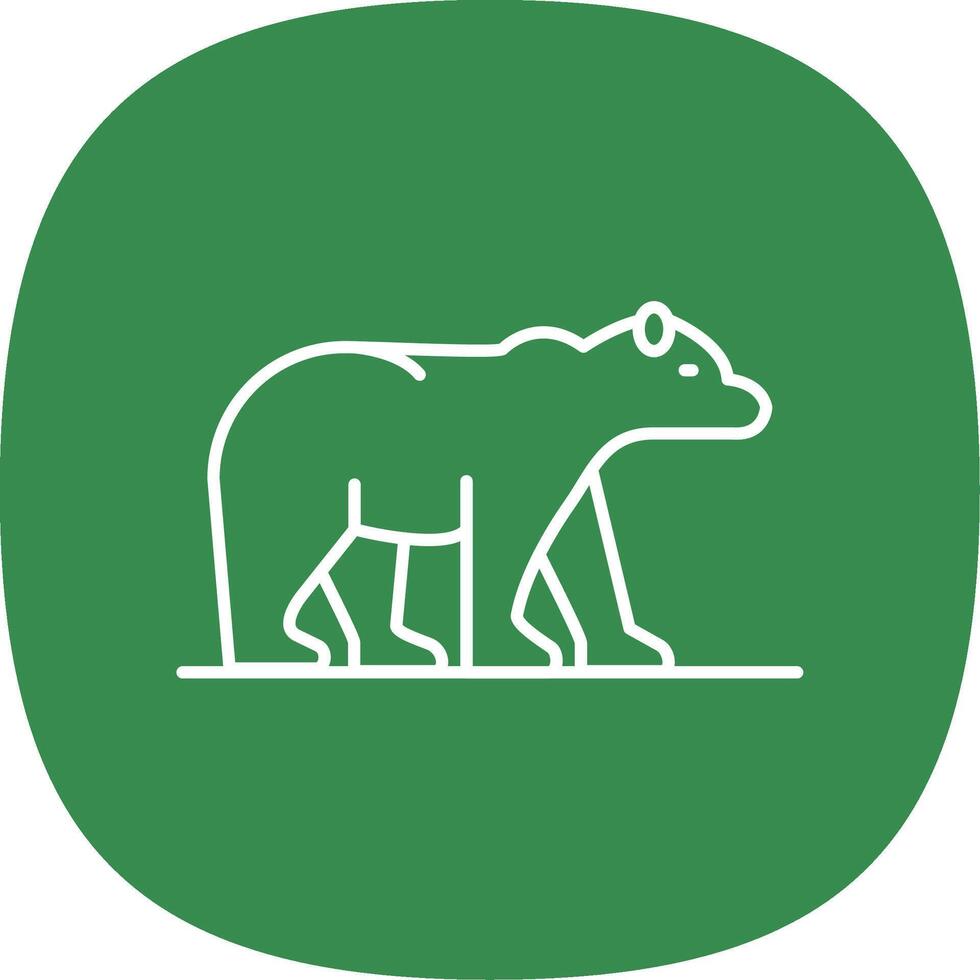 Polar- Bär Linie Kurve Symbol vektor