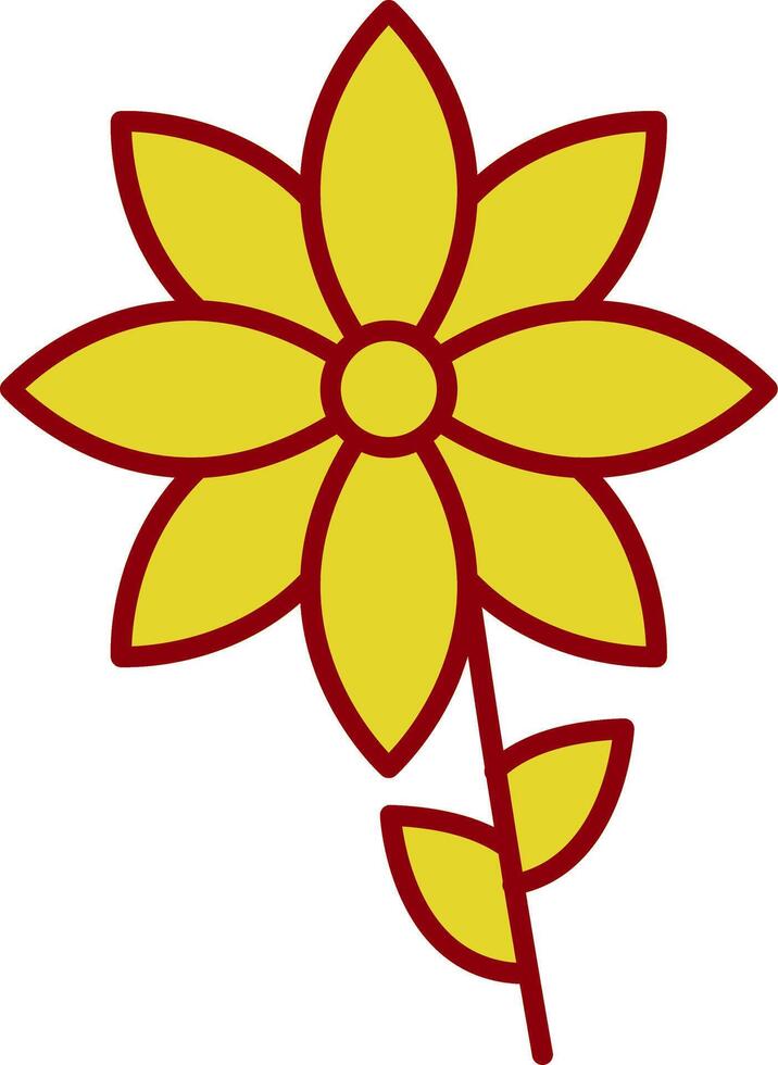 Blumenlinie zweifarbiges Symbol vektor