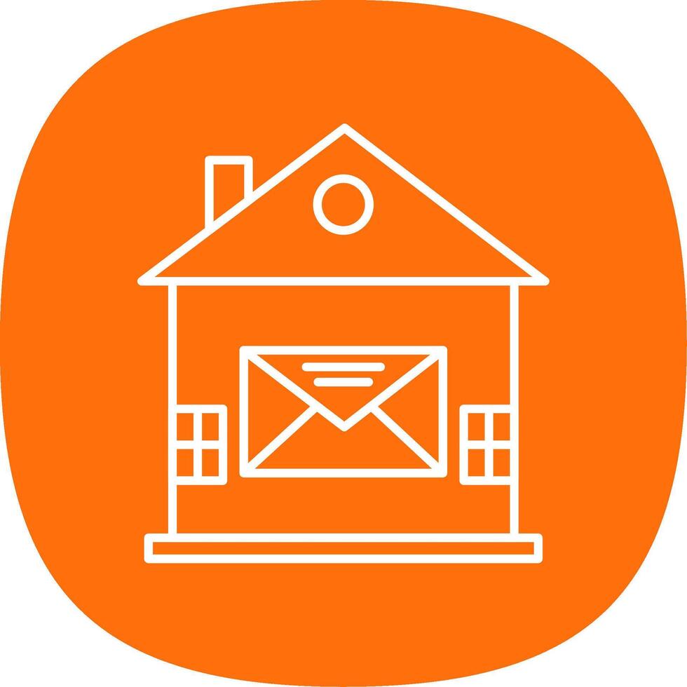 Haus Mail Linie Kurve Symbol vektor