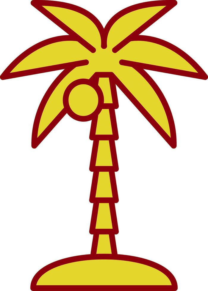 Kokosnussbaumlinie zweifarbiges Symbol vektor