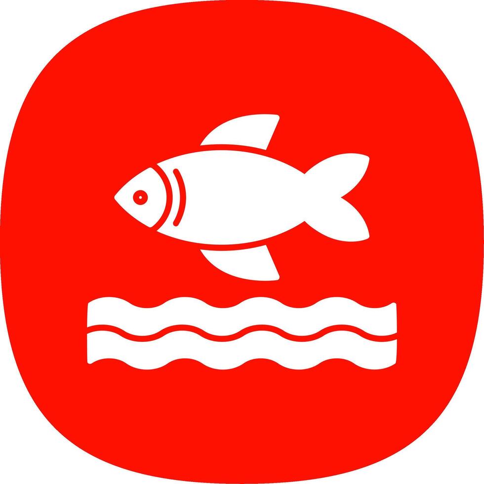 Fischlinie zweifarbiges Symbol vektor