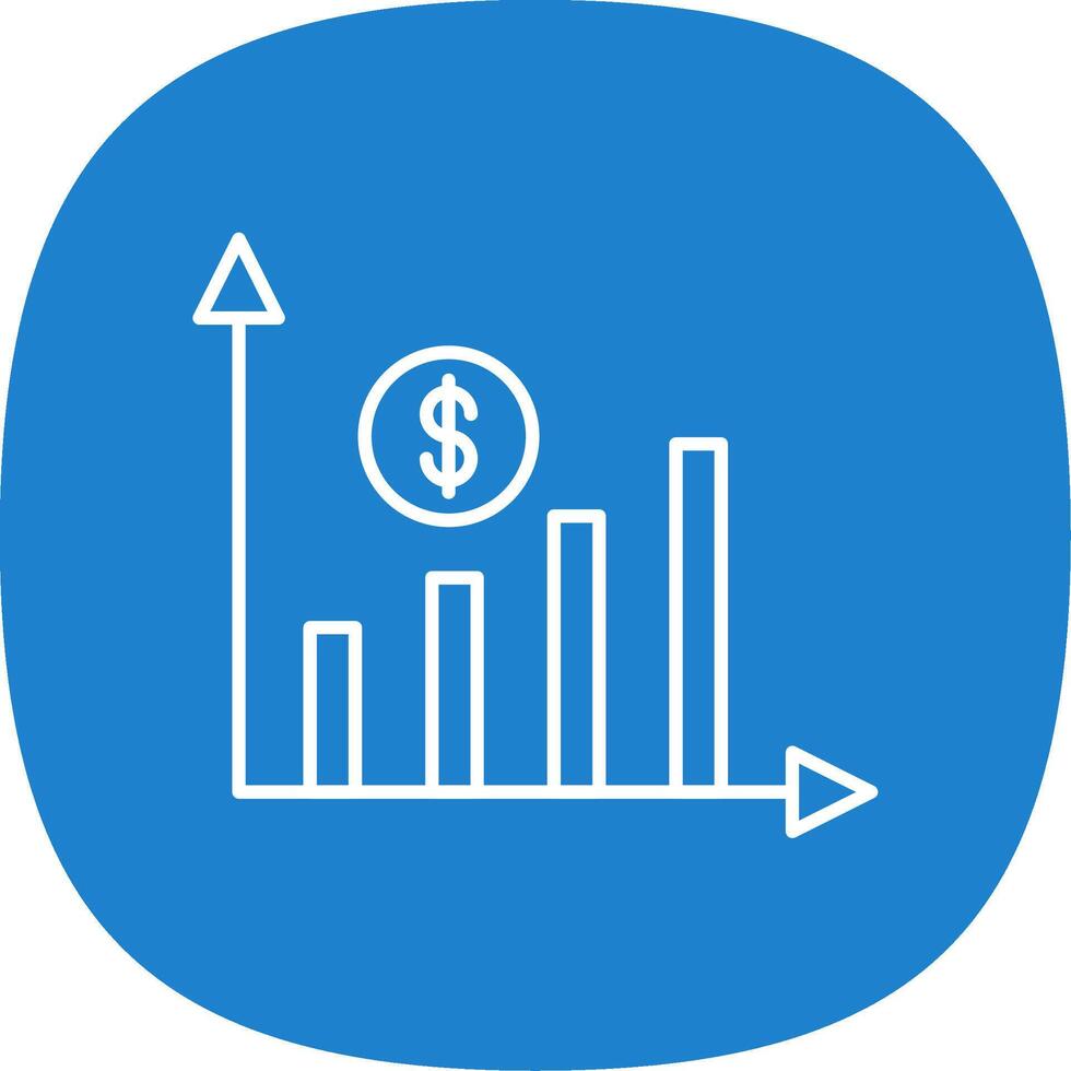 inkomst linje kurva ikon vektor