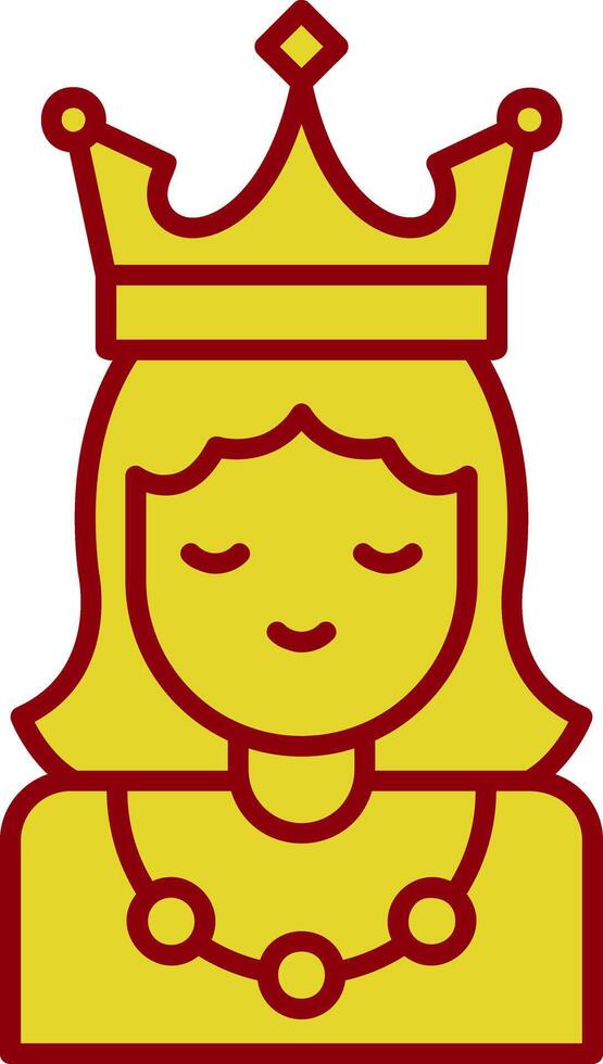 Prinzessin Linie zweifarbiges Symbol vektor