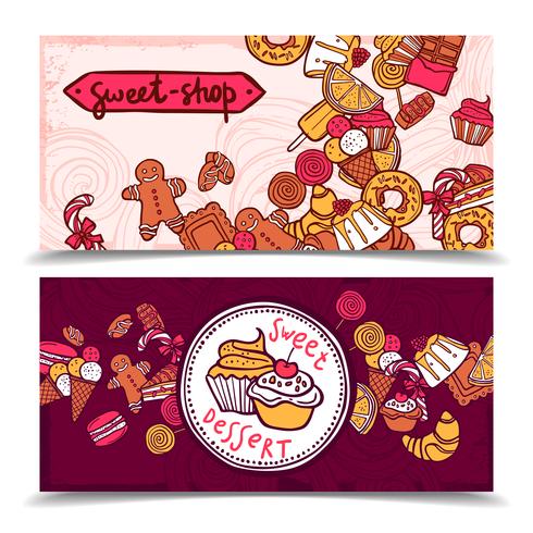 Sweetshop Vintage Candy Banner gesetzt vektor