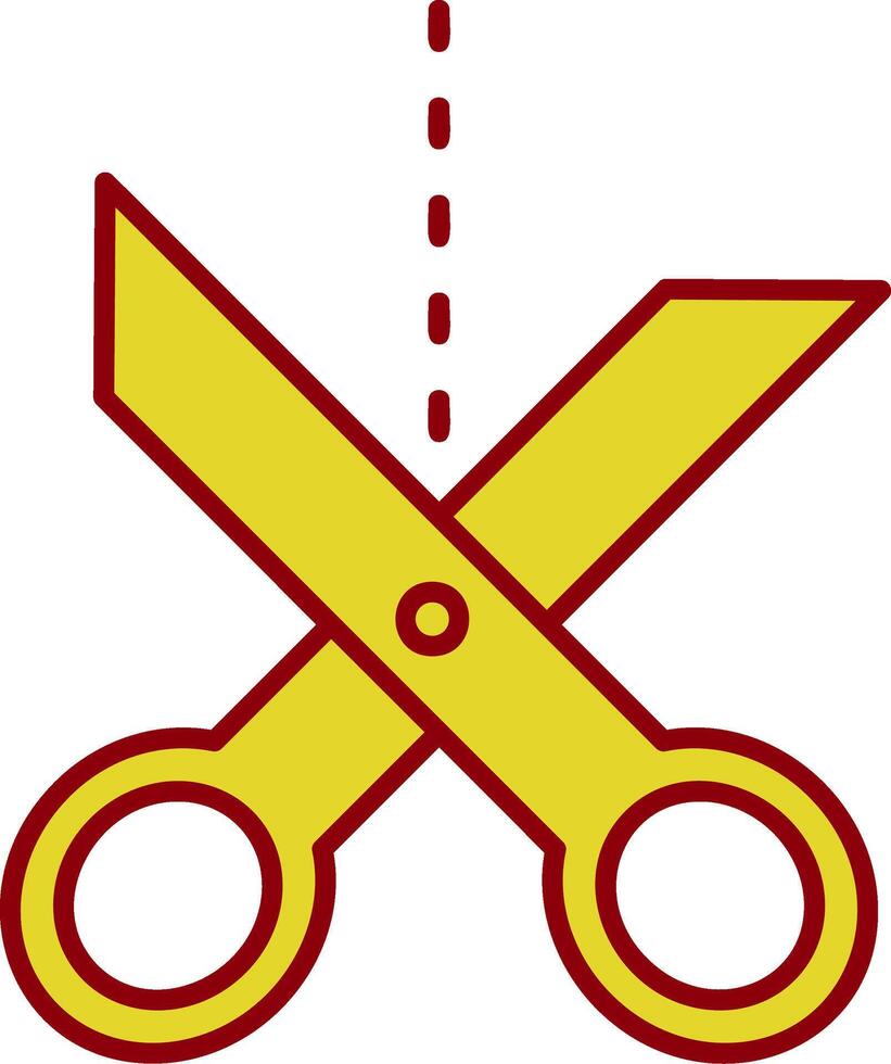 Scherenlinie zweifarbiges Symbol vektor